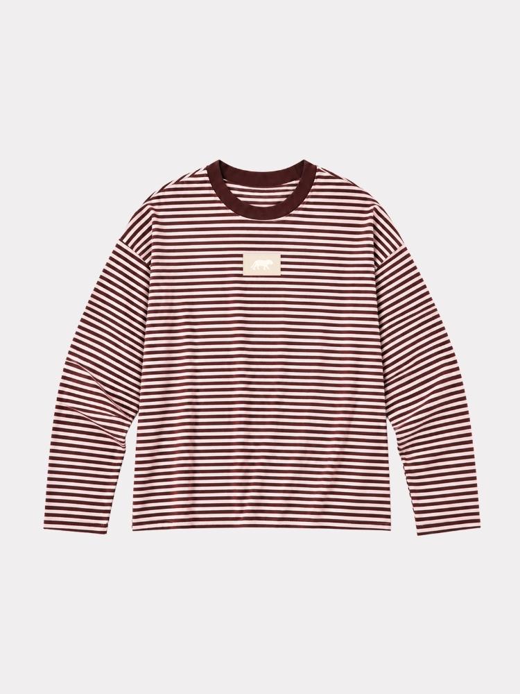 Tiger striped longsleeve - bordeaux/wit