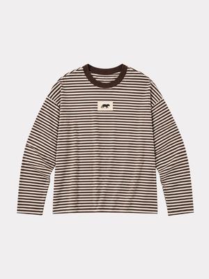 Tiger striped longsleeve - bruin/wit