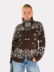 Bandana Aspen en maille zippée - marron
