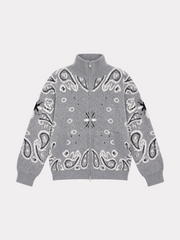 Aspen bandana zipper knit - grijs