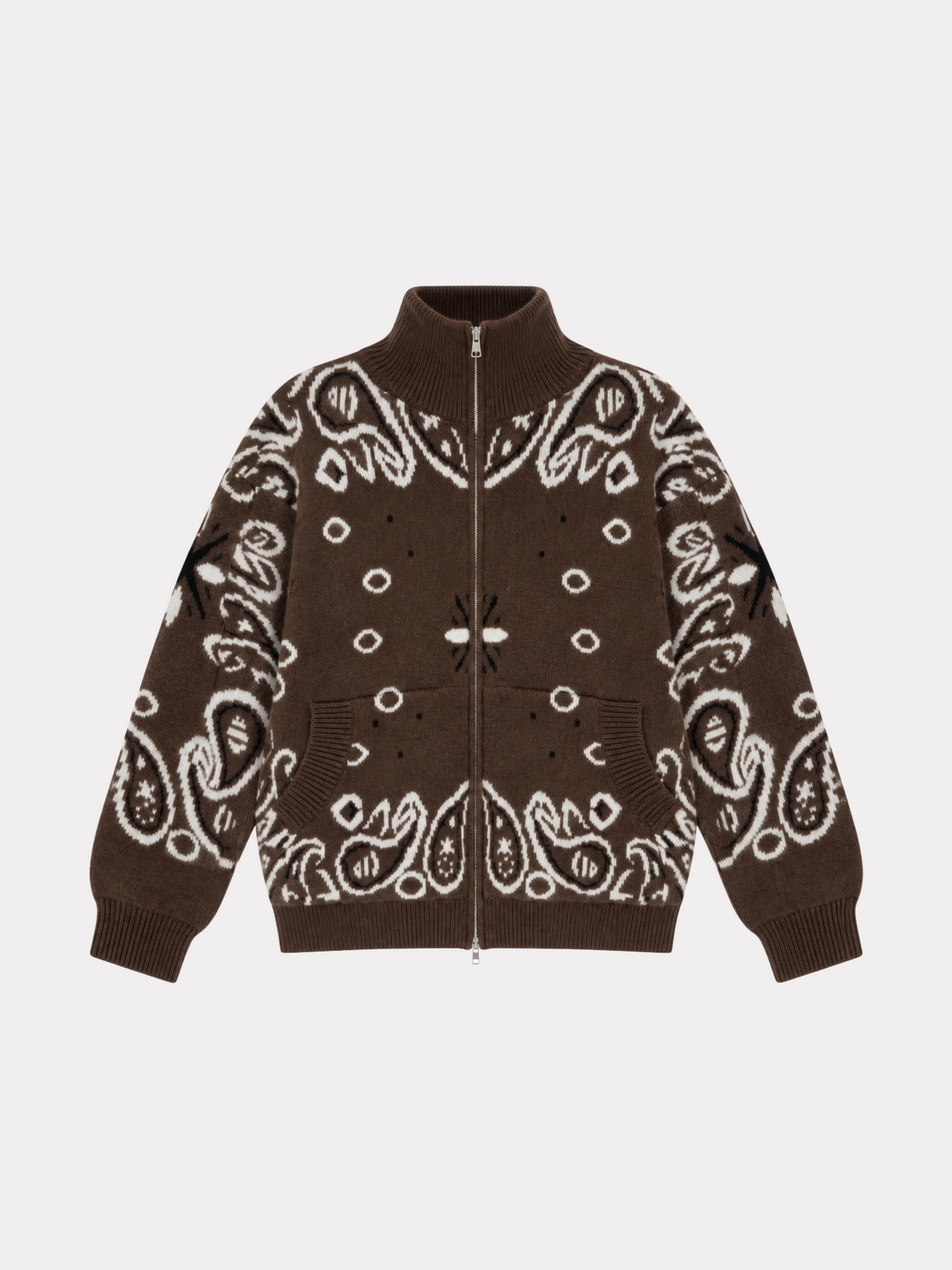 Aspen bandana zipper knit - bruin
