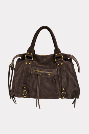 Icon bag suede - donkerbruin