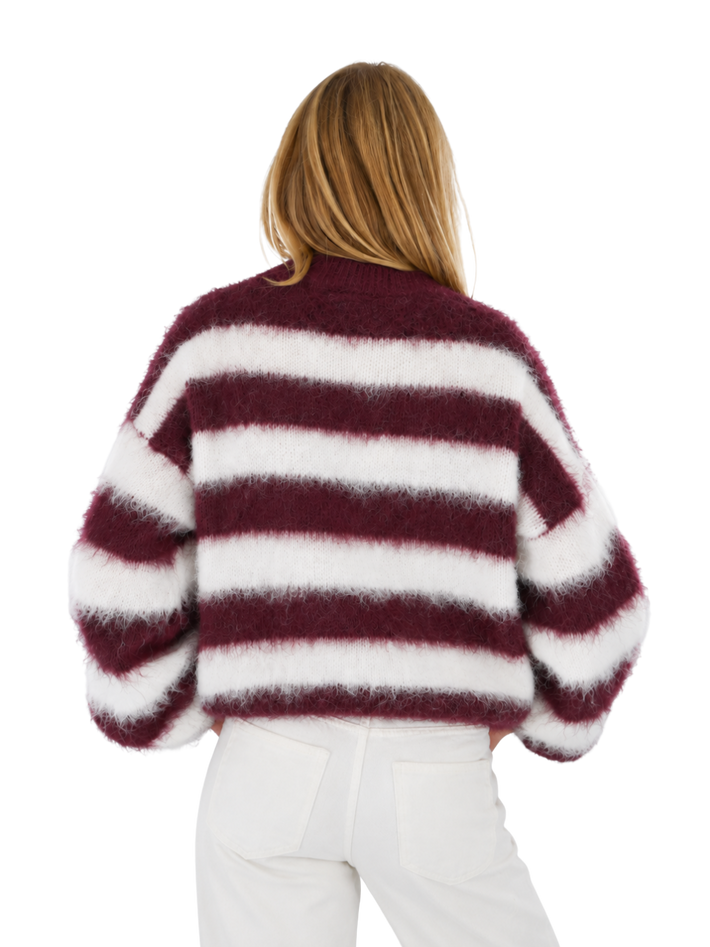 Molly knit - bordeaux/wit