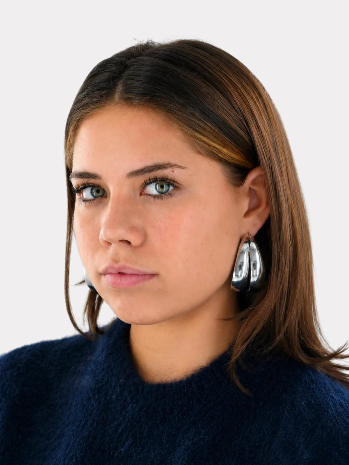 Double earrings - silver
