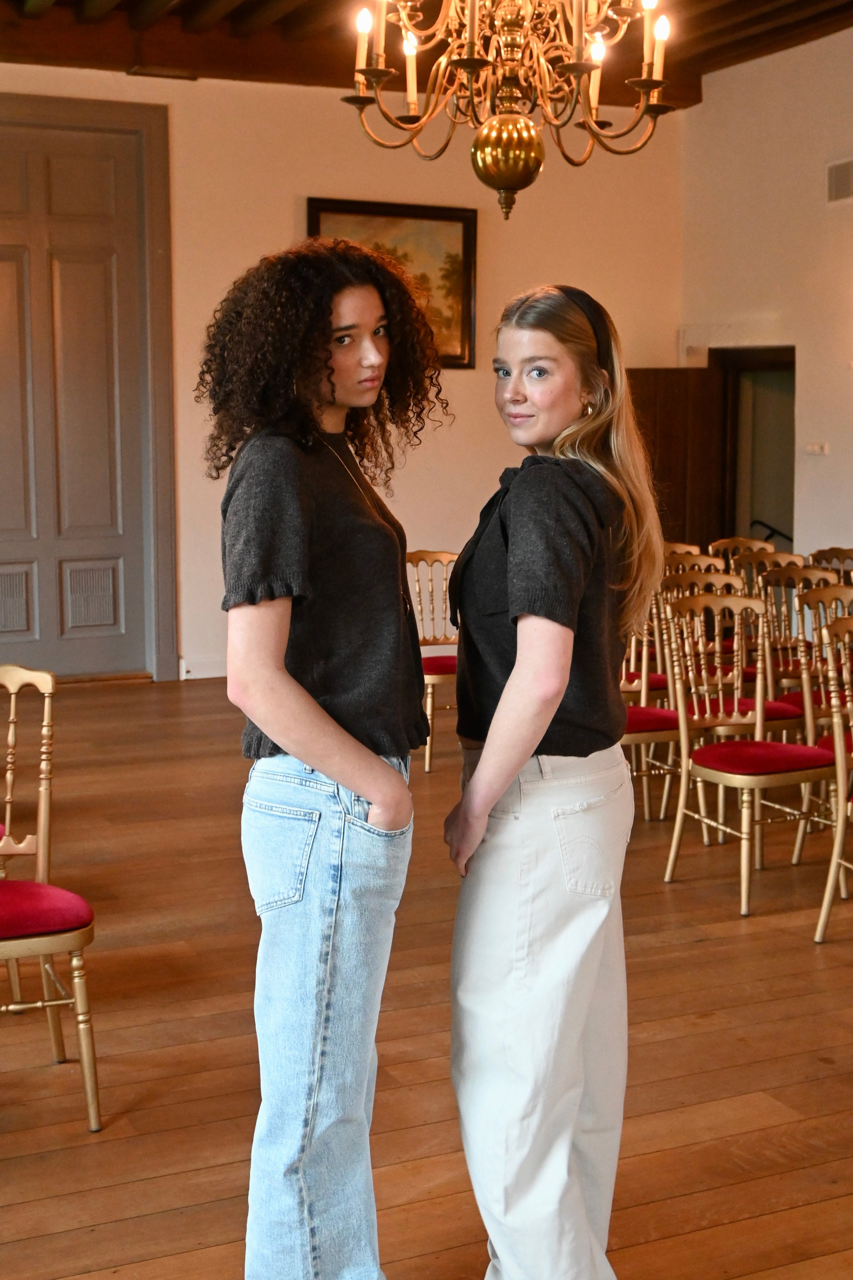 Bow side knit - brown