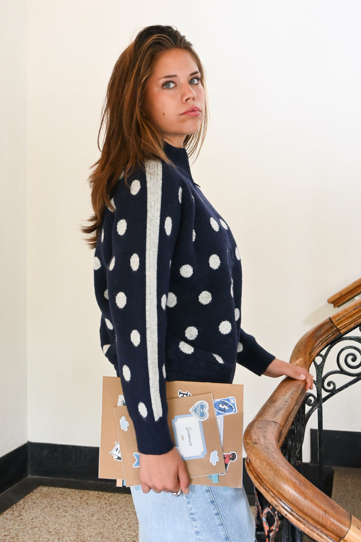 Jackie dotted zipper - navy