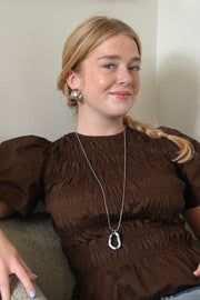 Open oval necklace - zilver