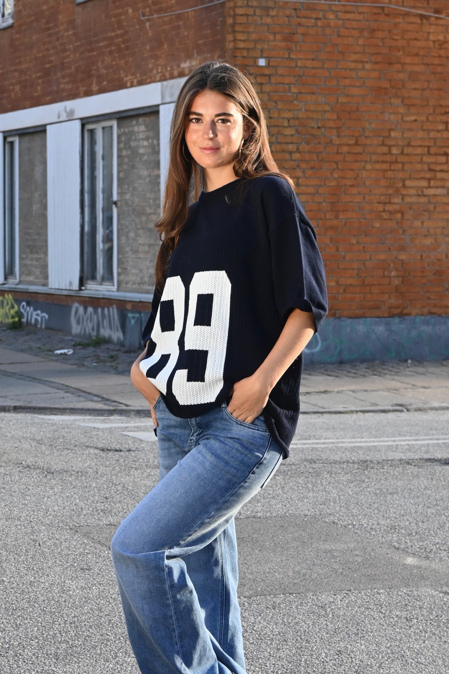 Knitted jersey tee navy fashiontiger 7