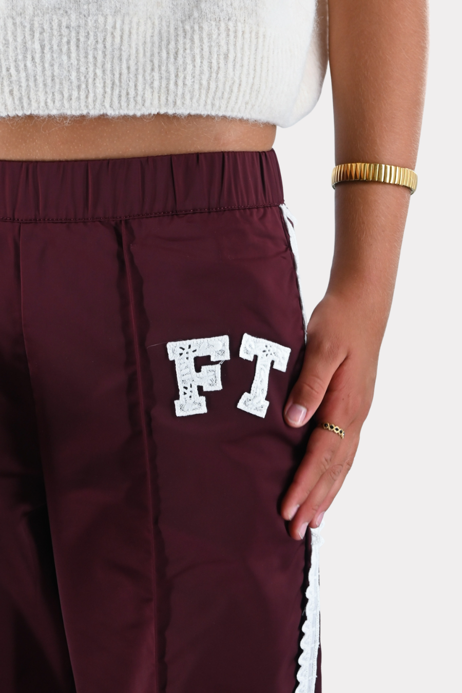 FT lace pants - bordeaux