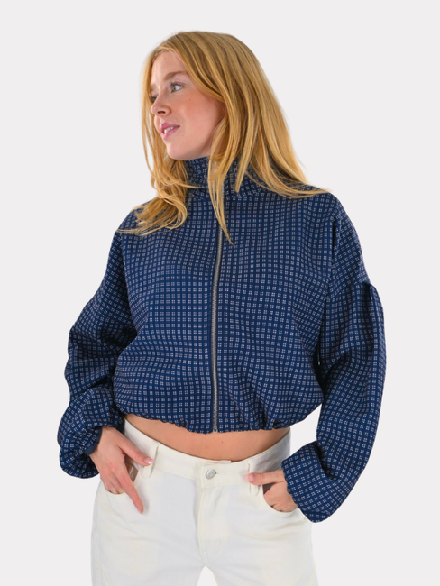 Herbstjacken-Check – Marineblau