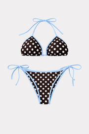 Polka dot bikini - blue/brown