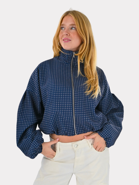 Herbstjacken-Check – Marineblau