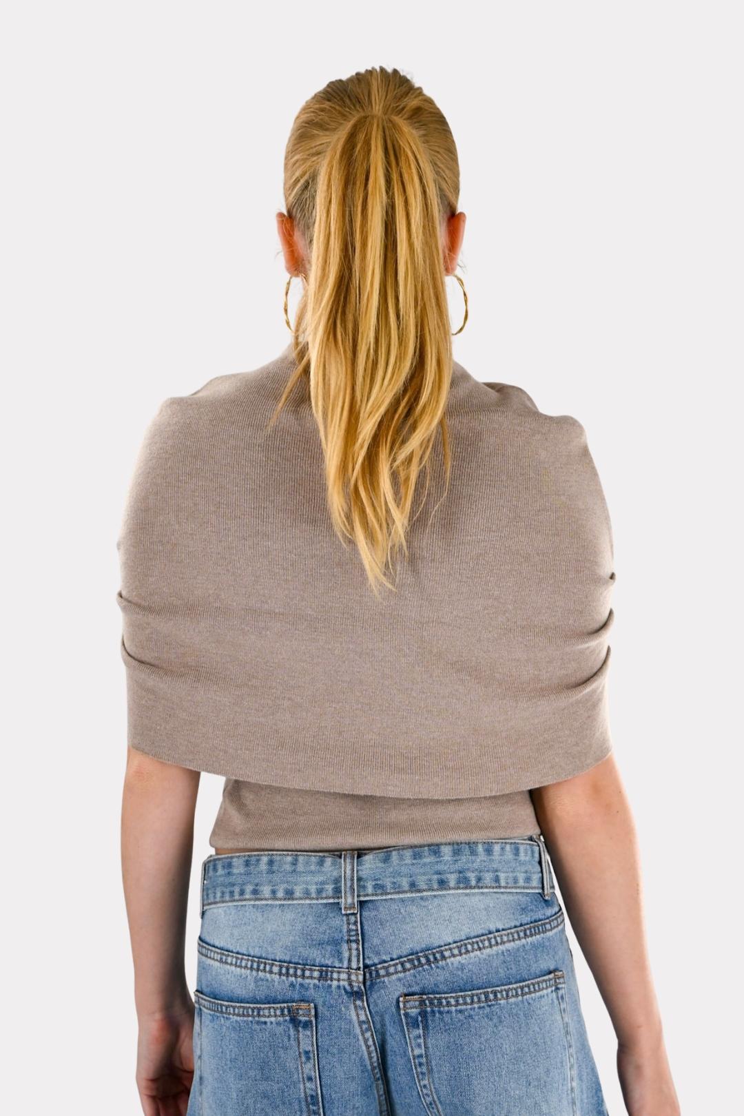 Doppellagiges Top - Taupe