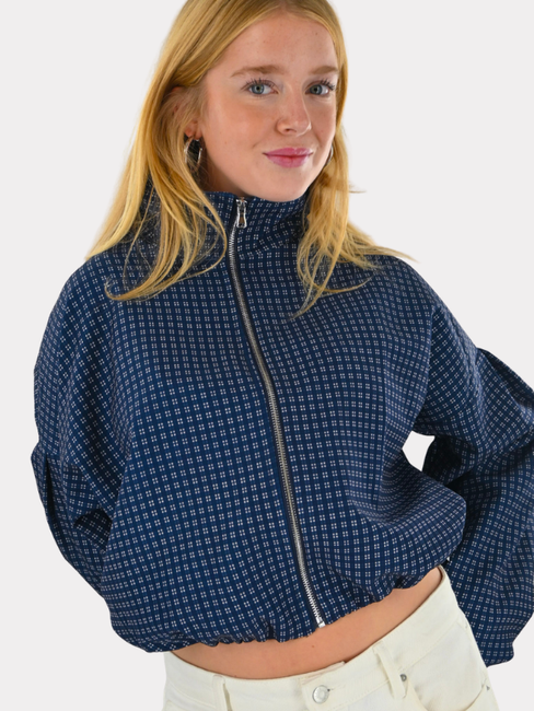 Herbstjacken-Check – Marineblau