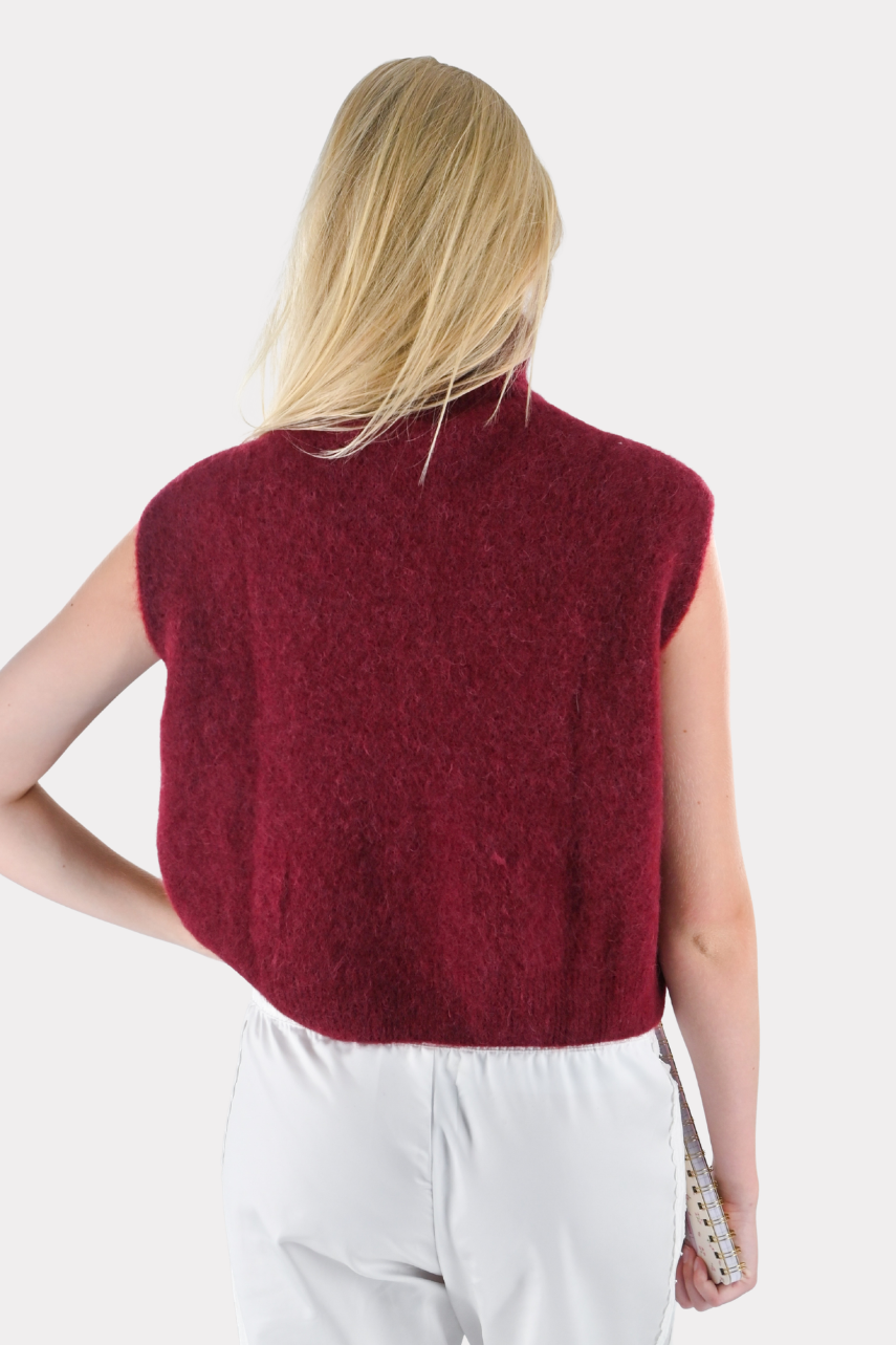 Cozy high knit - bordeaux rood