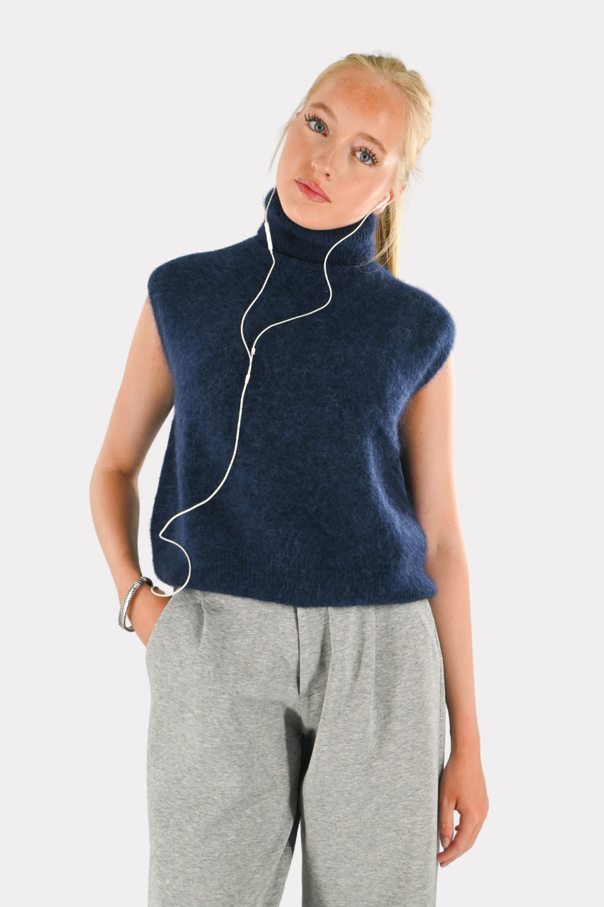 Cozy high knit - navy (pre-order)