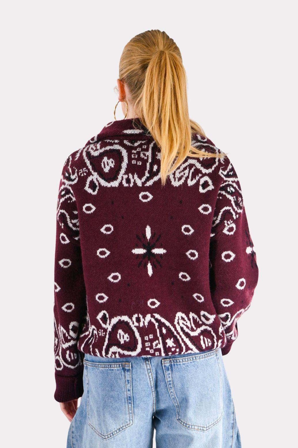 Aspen zipper knit - bordeaux
