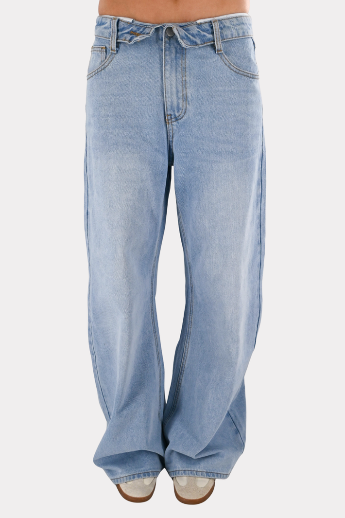 Folded jeans - blauw
