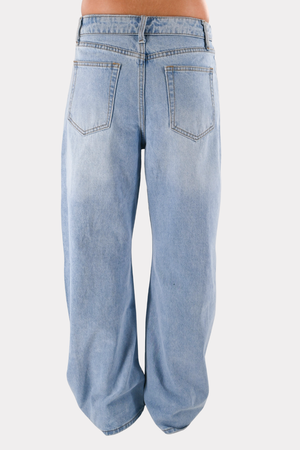 Folded jeans - blue