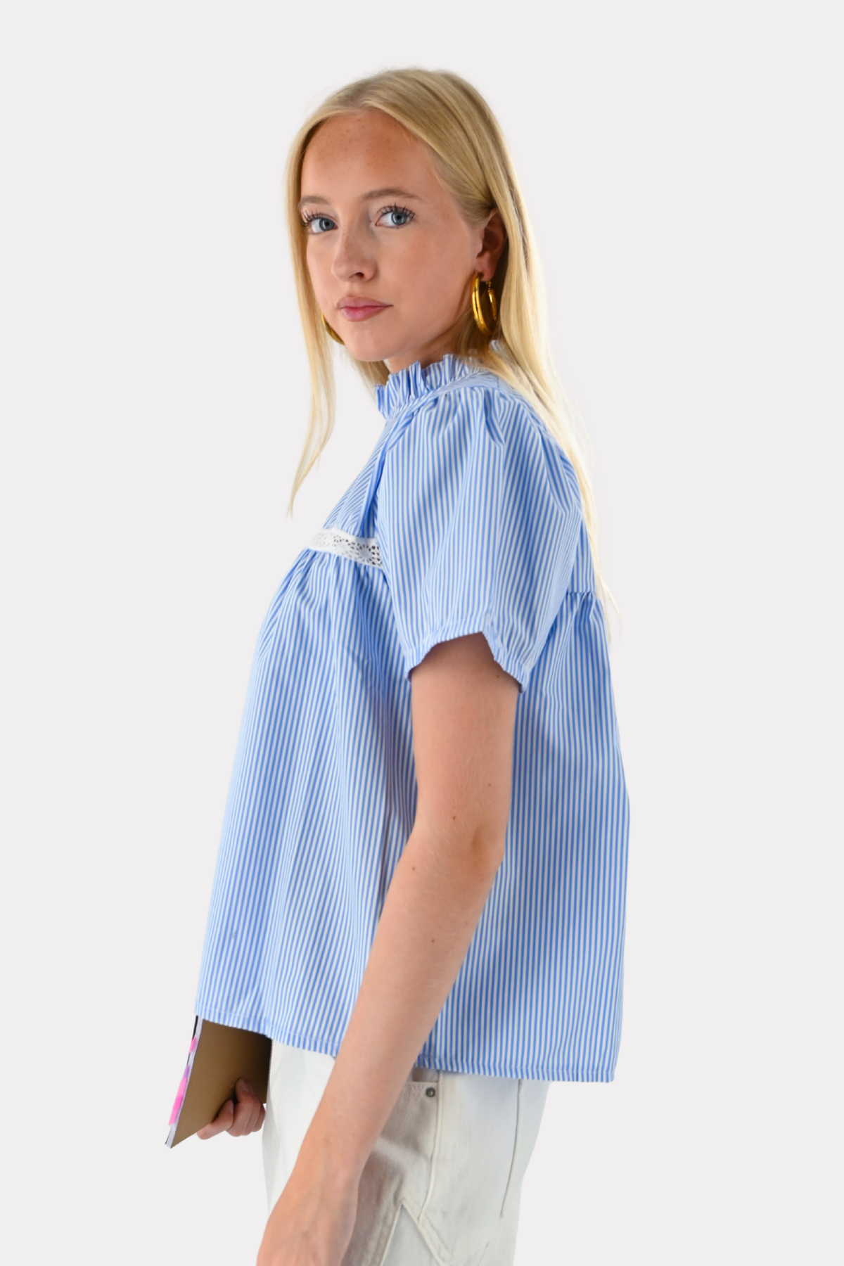 Serena Bluse gestreift - blau/weiß