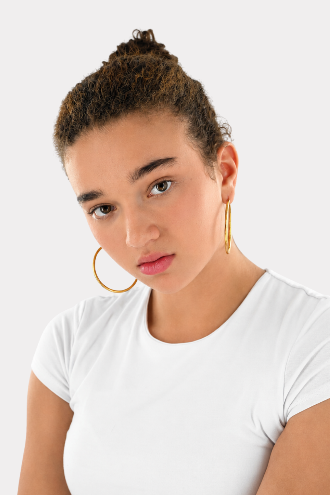 Textured hoops - goud