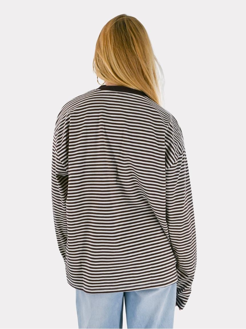 Tiger striped longsleeve - bruin/wit