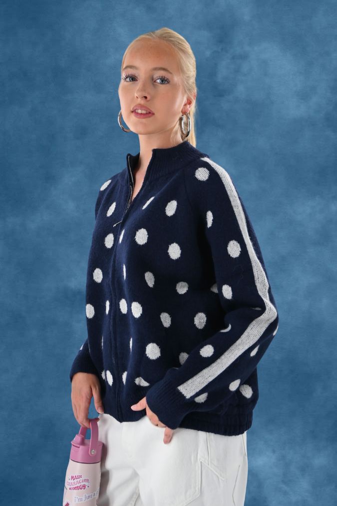Jackie dotted zipper - navy