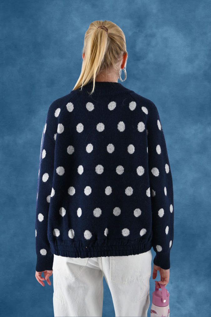 Jackie dotted zipper - navy