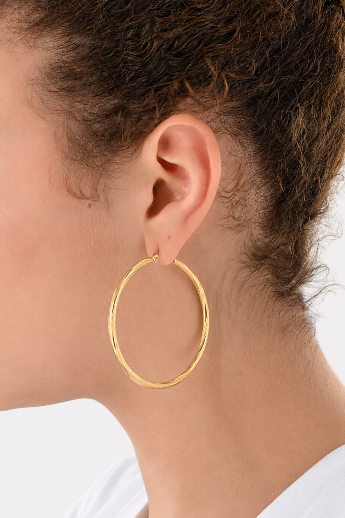 Textured hoops - goud