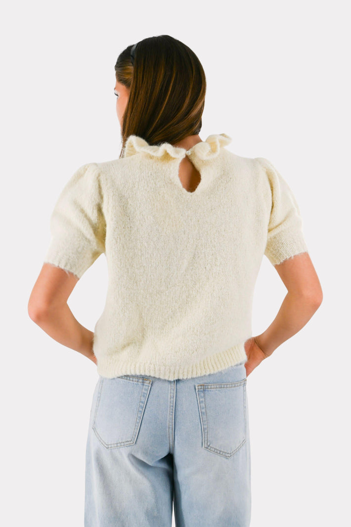 Fluffy mood top - crème