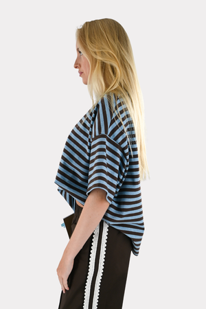 Striped Tiger T-Shirt - Brown/Blue