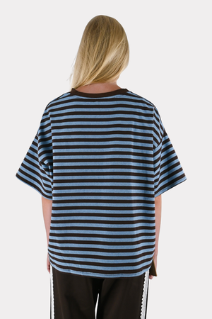 Striped Tiger T-Shirt - Brown/Blue
