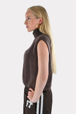 Cozy high knit - bruin