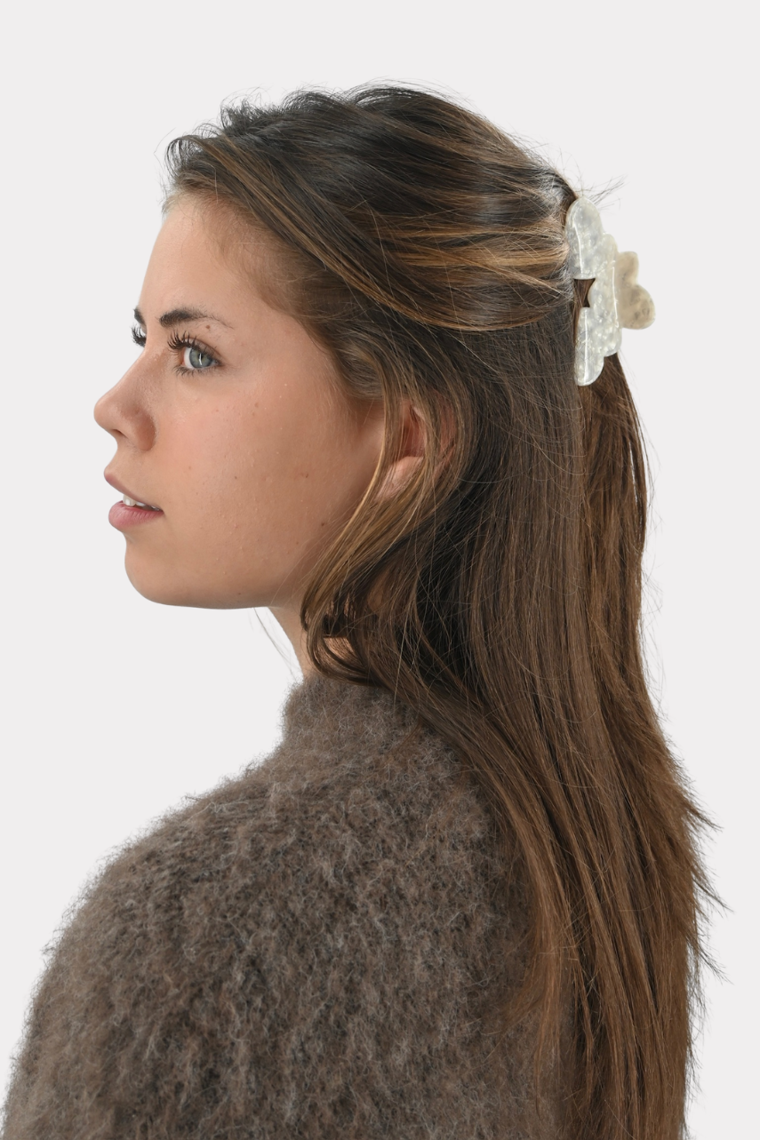 Soft shine hair clip - wit