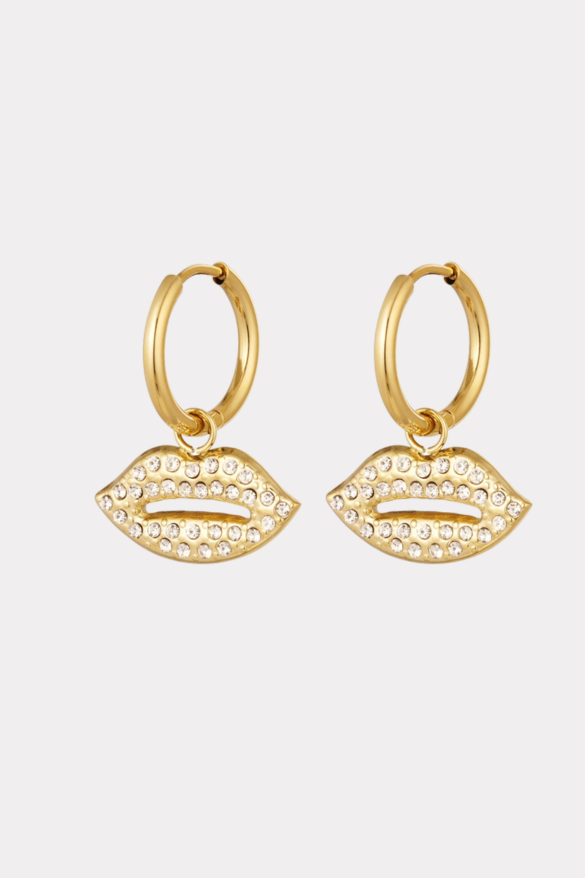 Kiss on the lips earrings - goud