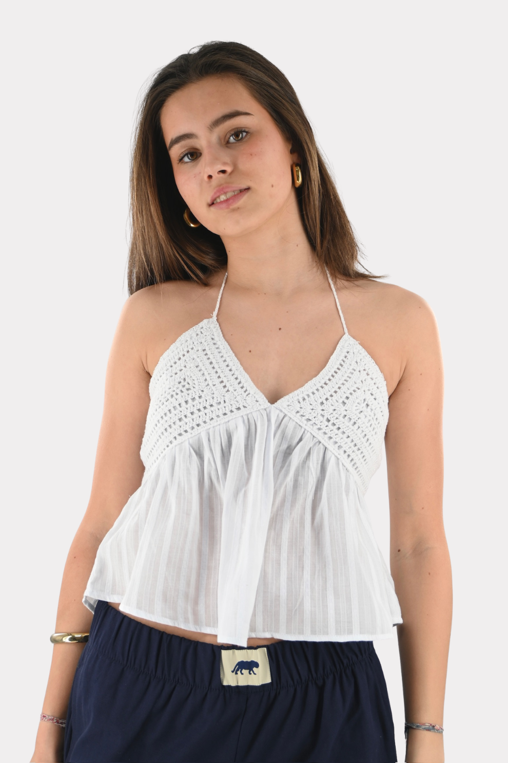 [photo_size]Lot is 1.74m lang en draagt maat S/M.