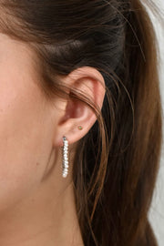 Pearly heart earrings - zilver