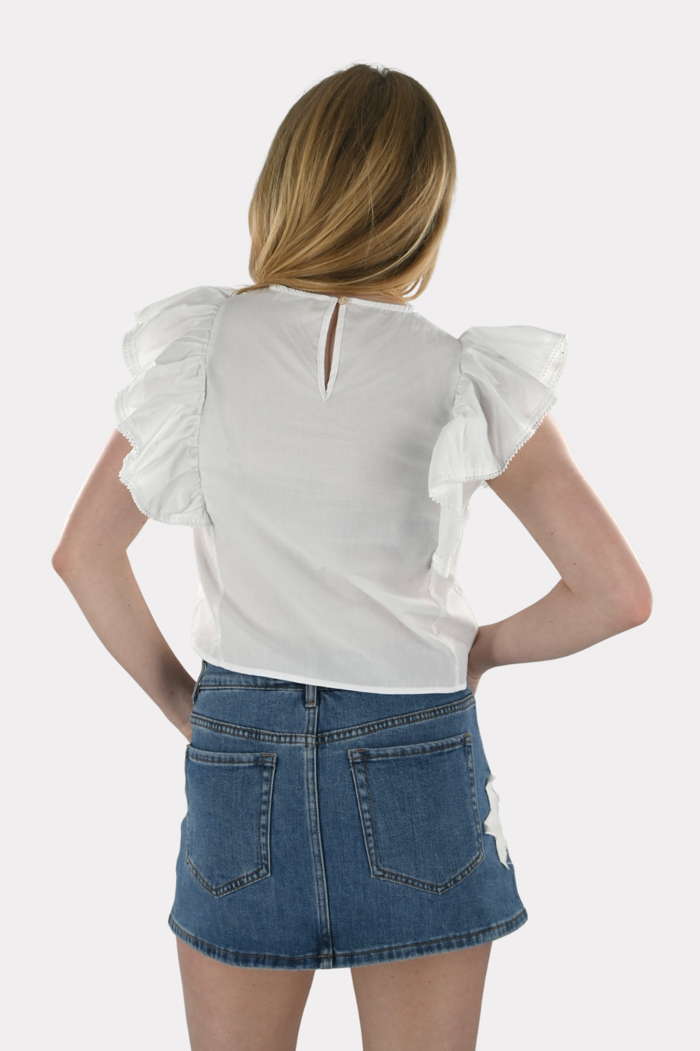 Tropische Bluse - weiß