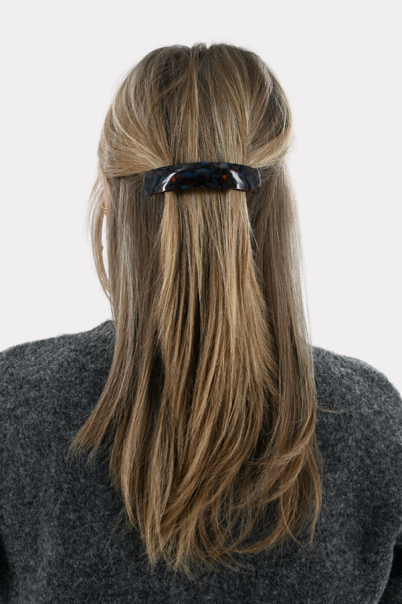 Glossy glow hair clip - bruin/blauw