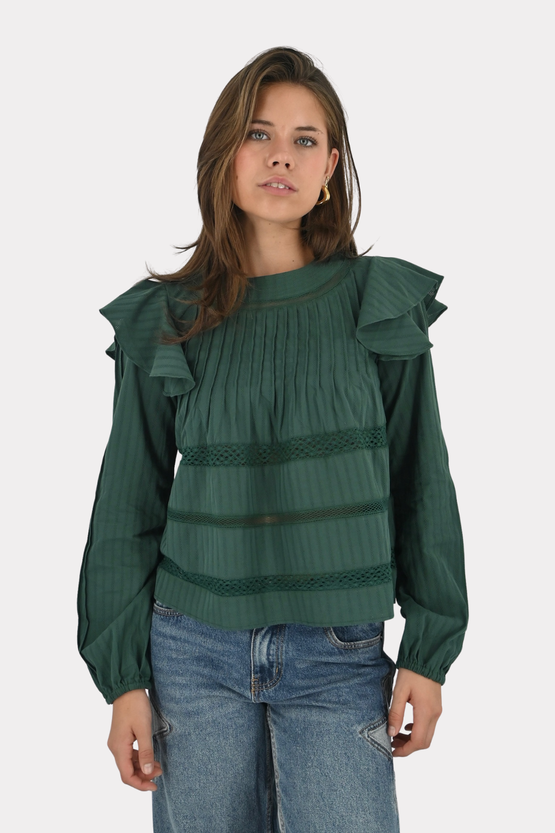Zala-blouse-long-sleeve-donker-groen-fashiontiger