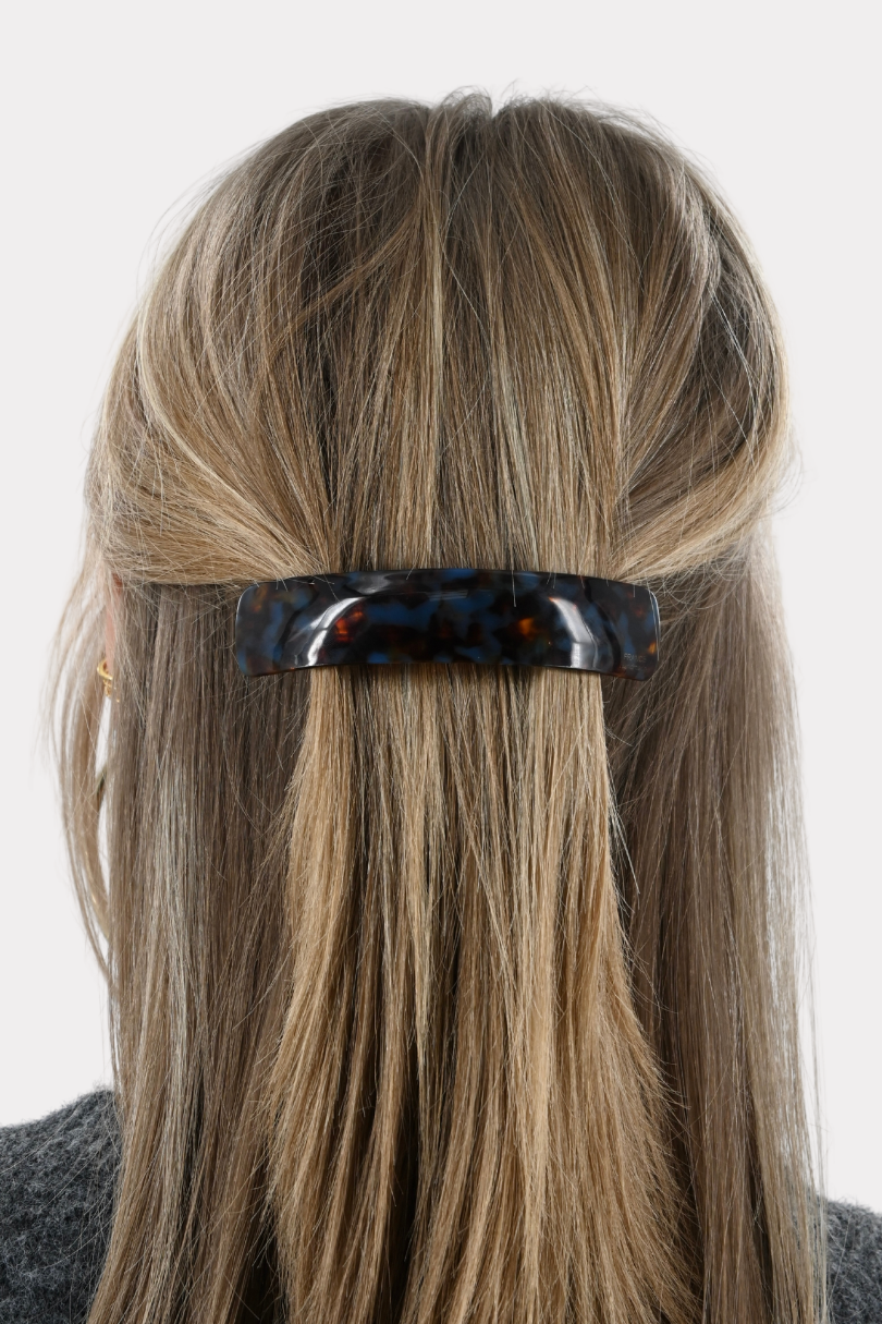 Glossy glow hair clip - bruin/blauw