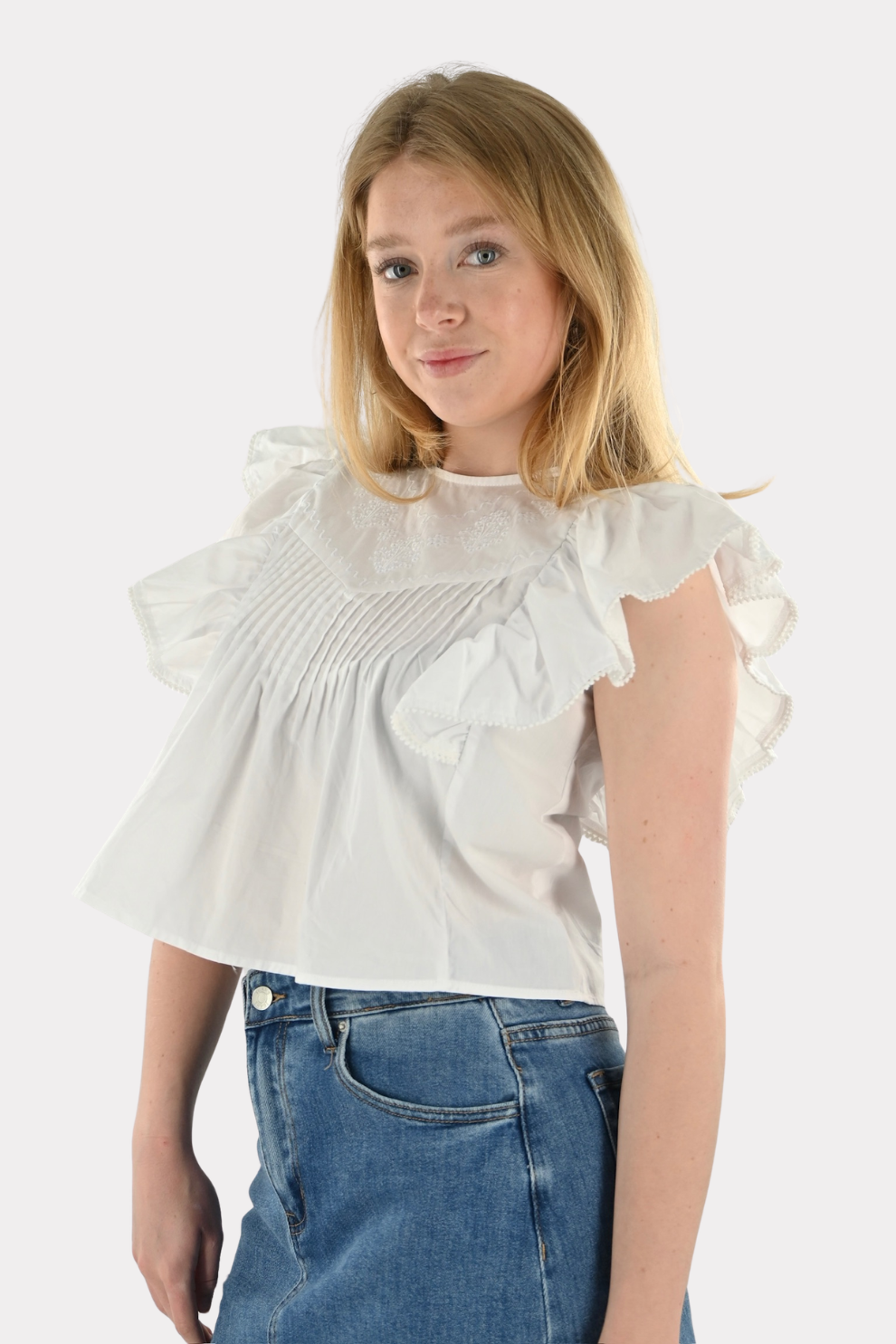 Tropische Bluse - weiß