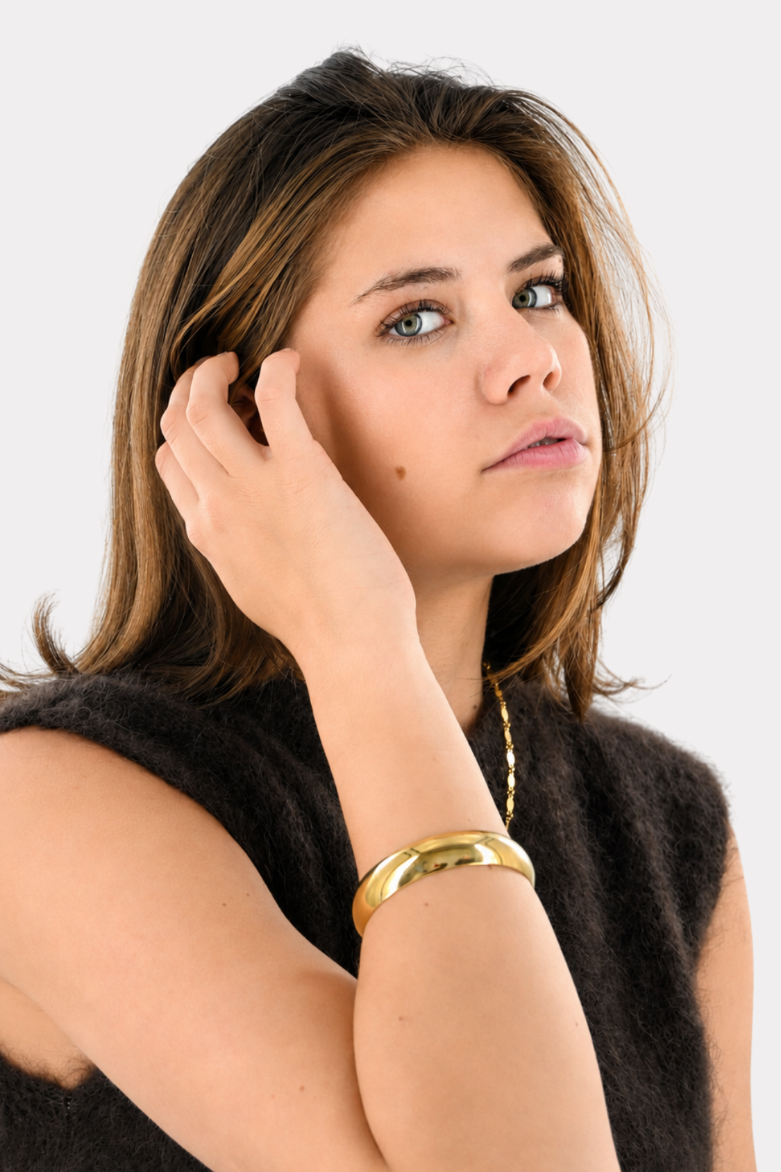 Statement bangle medium - goud