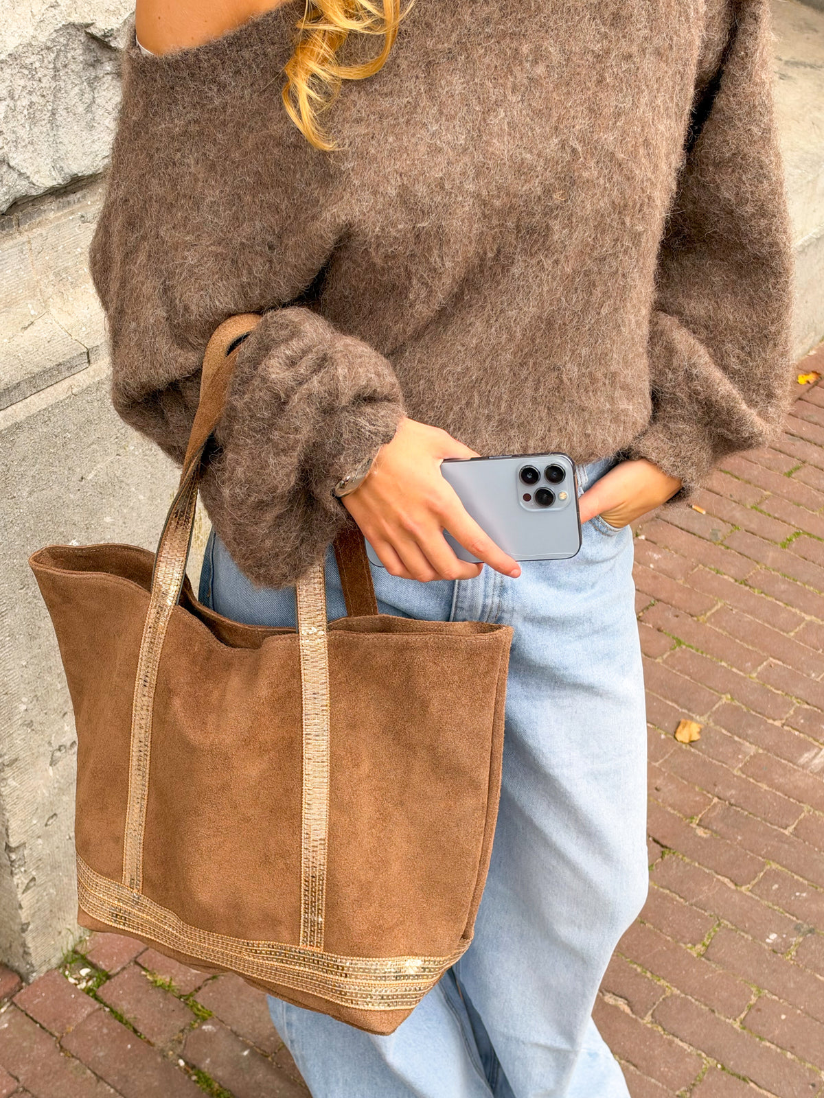 Sac tendance - taupe/or