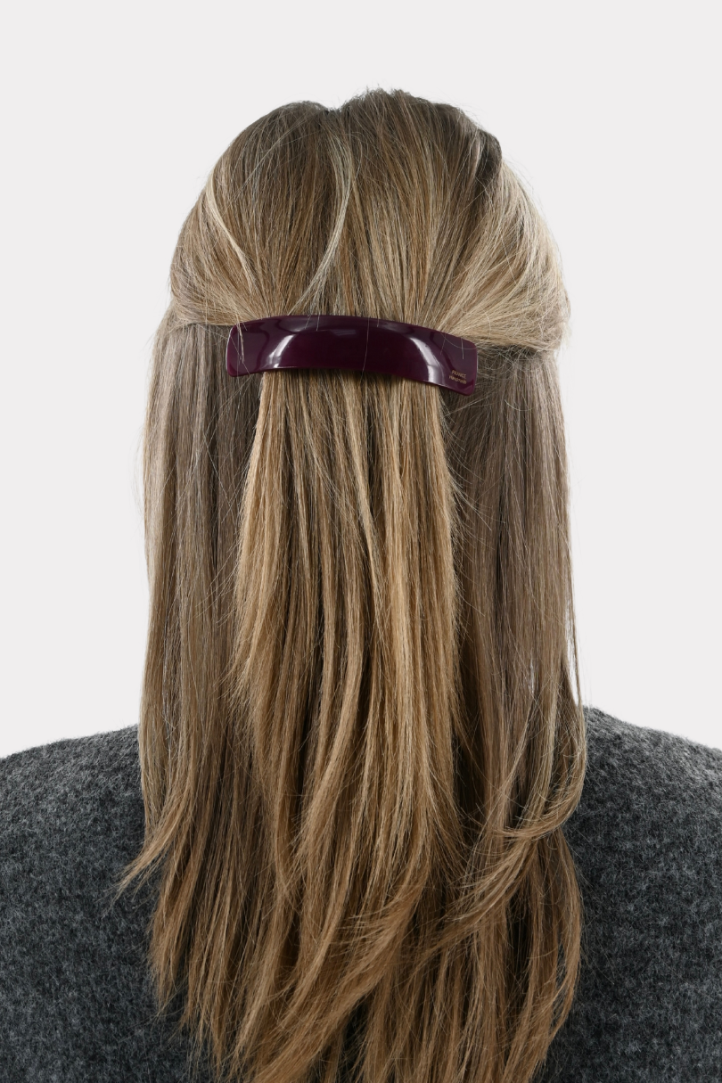 Glossy glow hair clip - bordeaux