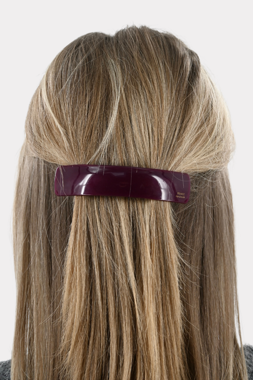 Glossy glow hair clip - bordeaux
