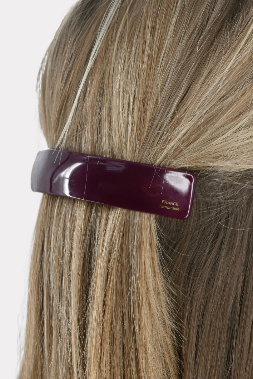 Glossy glow hair clip - bordeaux