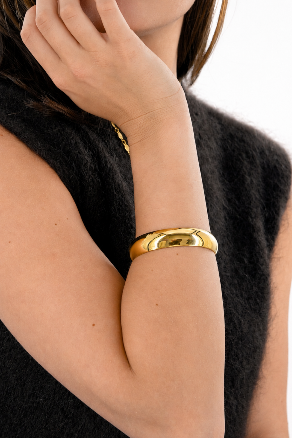 Statement bangle medium - goud