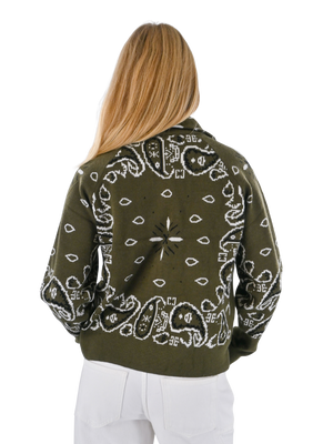 Aspen bandana zipper knit - groen