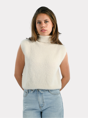Cozy high knit - creme